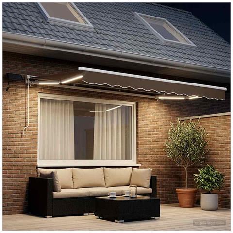Cornice per Tenda Manuale con LED Tortora 3,5 x 2 m - Foto 2