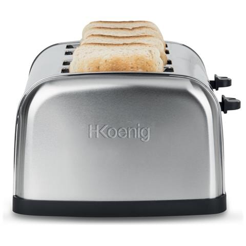 Tostapane grill 4 fette in acciaio inox TOS14 Ampie fessure, 6 livelli di doratura, Scongelamento, Tostatura, Facile pulizia, 1500 W - Foto 1