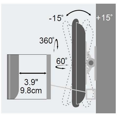 ICA-LCD 201WH - Supporto a muro per TV LED LCD 13''-30'' full motion Bianco - Foto 5
