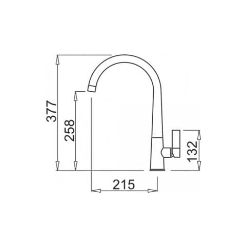 Miscelatore Monocomando con canna girevole Athena 21x37 cm Granitek Colore Grigio Cemento 48 - Foto 2
