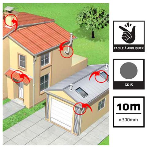 Nastro Impermeabilizzante Bituminoso multiseal - Grigio - 300mm X 10m - Foto 8