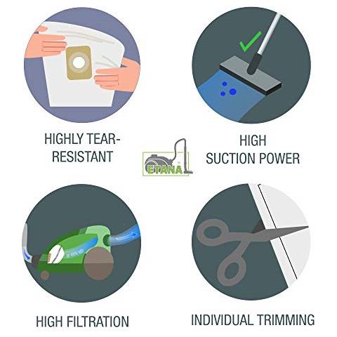 Pacco 4 Sacchetti Microfibra Ufixt Per Aspirapolvere Electrolux Excellio E Philips