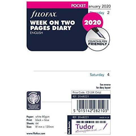 Pocket Settimana Su Due Pagine Inglese 2020 Diario - Foto 1