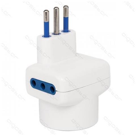 Adattatore Triplo Con Spina 10a250v S11 3 Prese 2 Prese P11 E 1 Presa P30 Bianco Max 1500w Con Protezione Bambini - Foto 2