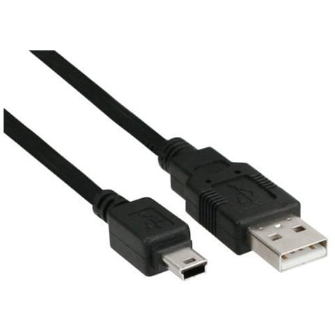 InLine USB 2.0 Mini-Kabel – USB-A Auf Mini-B (5-polig), Schwarz, 0,5 Meter, Für Kameras, MP3-Player, ältere Geräte