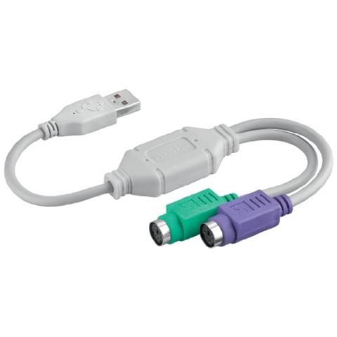 USB > 2x PS2 converter USB 2x PS / 2 Bianco cavo di interfaccia e adattatore - Foto 1