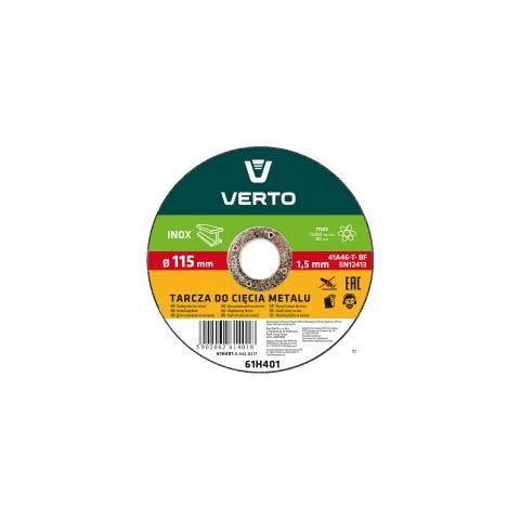 Verto Disco Da Taglio Metallo 115x22,2x1,5mm Inox, En12413, 41 A46-t-bf, 10 Pezzi In Guarnizione - Foto 1