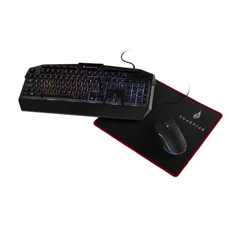 48825 tastiera Mouse incluso Gaming USB QWERTZ Tedesco Nero - Foto 1