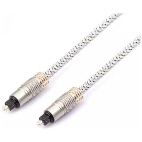Cavo Audio Ottico Toslink M-M 5m Slim - Argento / Oro - Foto 1