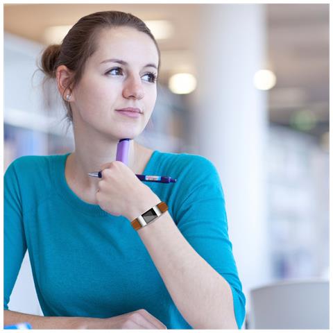 Bracciale Fitbit Charge 3/4 In Pelle Marrone - Foto 13