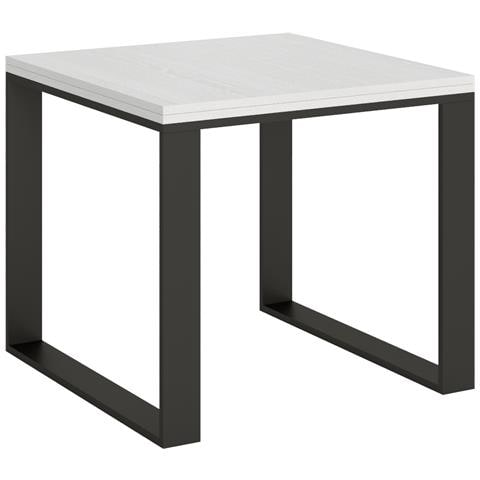 Tavolo Apribile 90x90/180 Cm Tecno Libra Telaio Antracite - Bianco Frassino - Foto 4