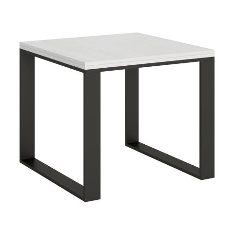Tavolo Apribile 90x90/180 Cm Tecno Libra Telaio Antracite - Bianco Frassino - Foto 1