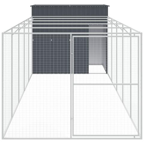 Casetta Cani con Corsa Antracite 214x661x181 cm Acciaio Zincato - Foto 2