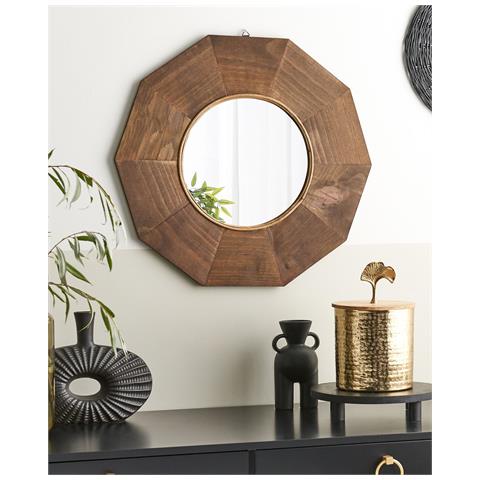 Specchio Asem 60 Cm 60 Cm Legno Di Pioppo Marrone - Foto 1