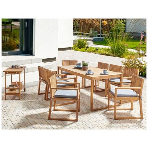 Set Da Pranzo Legno Massiccio Grigio Sassari Ii - Foto 1