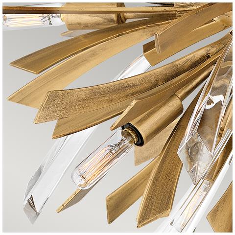 Lampadario Industrial Nordico Vida Acciaio Oro Brunito 9 Luci E14 - Foto 2