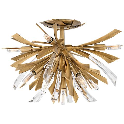 Lampadario Industrial Nordico Vida Acciaio Oro Brunito 9 Luci E14 - Foto 1