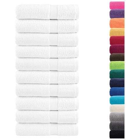 Asciugamani da Bagno SOLUND 10 pz Bianchi 100x150cm 600gsm - Foto 2