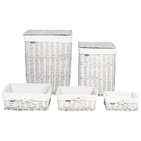 Set Di 5 Cestini Ella Legno Di Salice Grigio 50/86 L - Foto 2