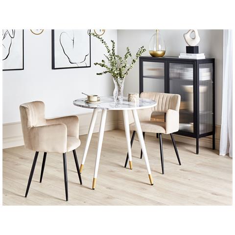 Tavolo Da Pranzo Gutiere Marmo Bianco 80 Cm 80 Cm - Foto 1