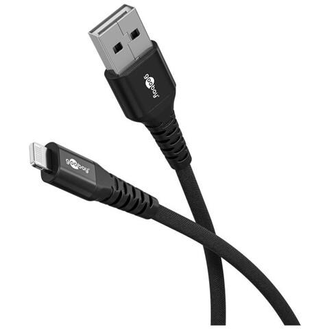 Goobay Lightning Auf Usb-a Supersoftes Textilkabel Mit Metallsteckern, 3 M (74509) - Foto 1