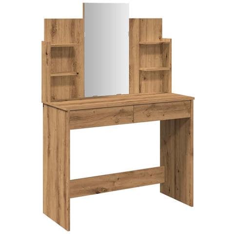 Toeletta Con Specchio Rovere Artigianale 96x39x142 Cm - Foto 2
