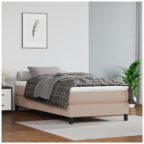 Materasso A Molle Cappuccino 120x190x20 Cm In Similpelle - Foto 1