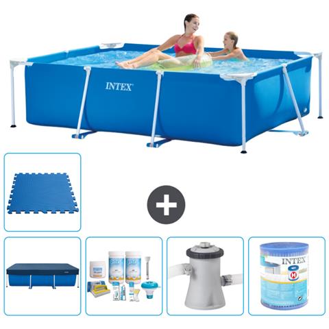 Piscina Fuori Terra - Rettangolo - 220x150x60 Cm - Blu - Include Accessori Coordinati A6 - Foto 1