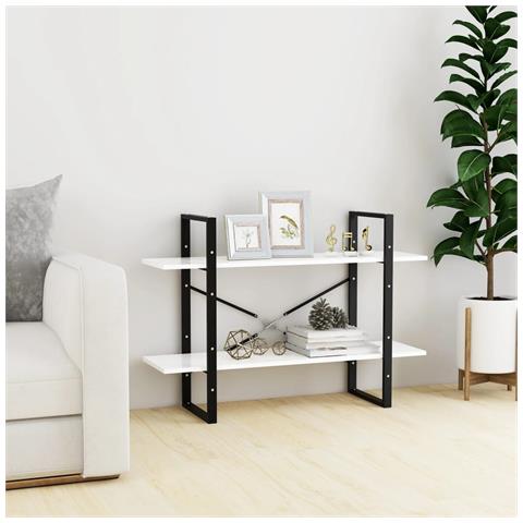 Lusso Casadino - Libreria A 2 Ripiani Bianca 100x30x70 Cm In Legno Multistrato - Foto 2