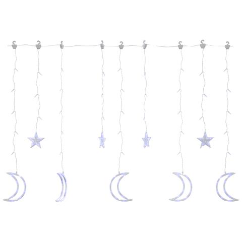 Lusso Casadino - Luci Fatate Stella E Luna Con Telecomando 138 Led Blu - Foto 1