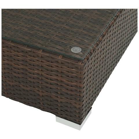 Lusso Casadino -  Set Divani Da Giardino 7 Pz Con Cuscini In Polyrattan Marrone - Foto 8