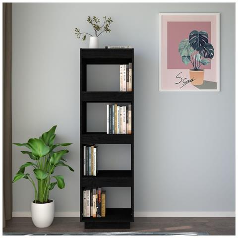 Libreria /divisorio Nero 40x35x135 Cm In Legno Massello Di Pino - Foto 2
