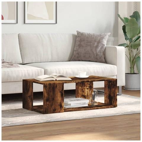 Tavolino Da Salotto Rovere Fumo 89,5x48x30 Cm Legno Multistrato - Foto 2