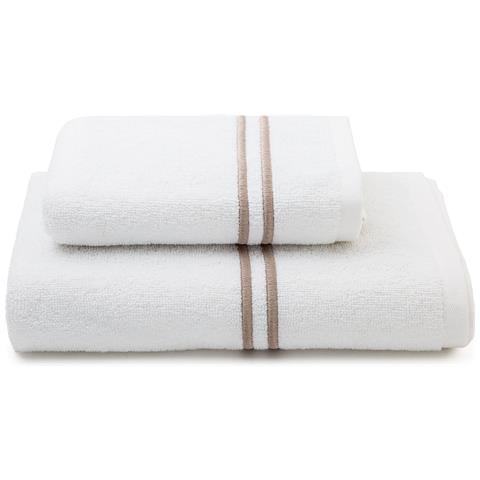 Asciugamano Con Ospite White Classic In Cotone Colore Bianco Misura Standard - Foto 1