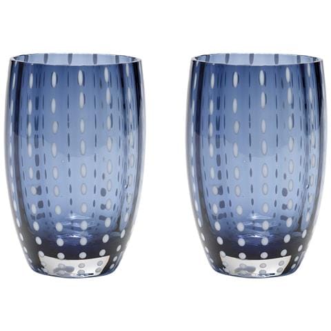 Zafferano Perle Bicchiere Colori Misti 2 - Vetro Colorato Soffiato A Bocca, 32 Cl, Lavorato A Mano - Set 6 Tumblers Artigianali Per Acqua O Cocktail - Foto 2