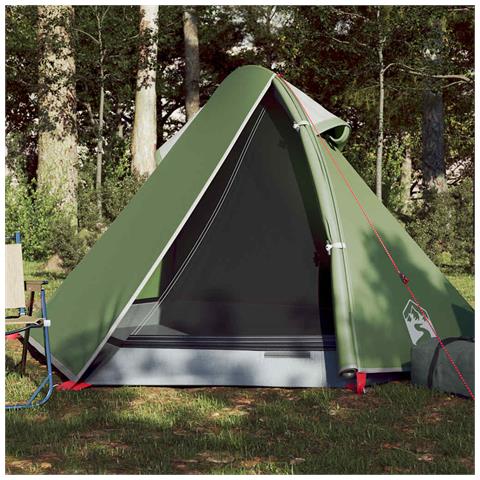 Tenda da Campeggio a Cupola per 2 Persone Verde Impermeabile - Foto 1