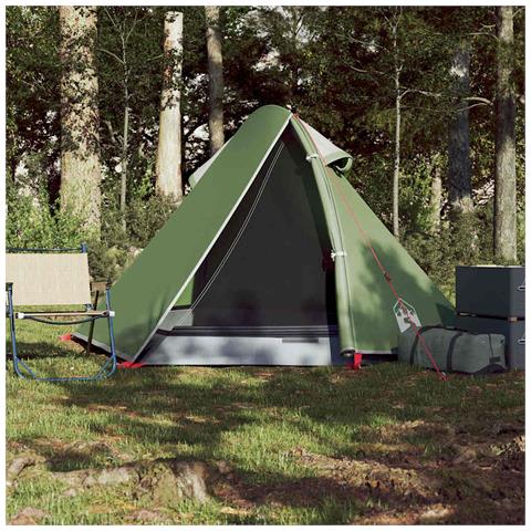 Tenda da Campeggio a Cupola per 2 Persone Verde Impermeabile - Foto 2