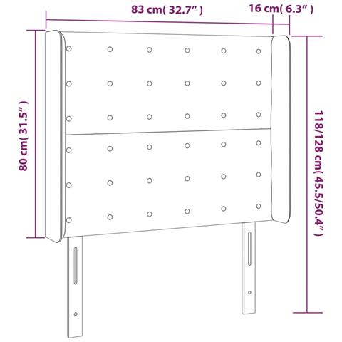 Testiera ad Orecchio Bianco 83x16x118/128 cm in Similpelle - Foto 6