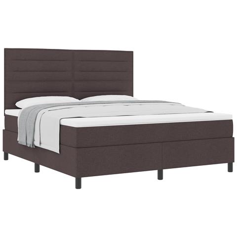 Letto Box Spring con Materasso Grigio Scuro Super King in Tessuto - Foto 1