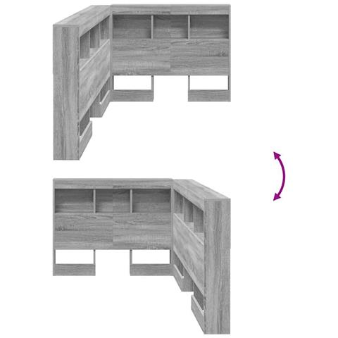 Testata contenitore Grigio sonoma 80 cm Legno multistrato - Foto 9