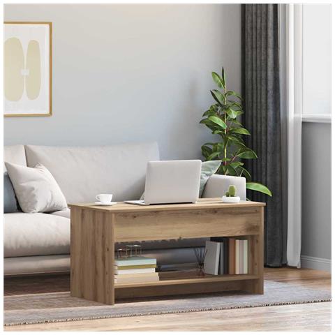 Tavolino da salotto rovere artigianale 102 x 50 x 52.5 cm - Foto 2