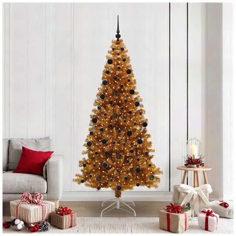 Albero di Natale con 300 LED con supporto Oro 210 cm PET - Foto 2