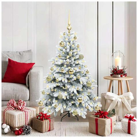 Albero di Natale artificiale con 150 LED Bianco 120 cm PE e PVC - Foto 2