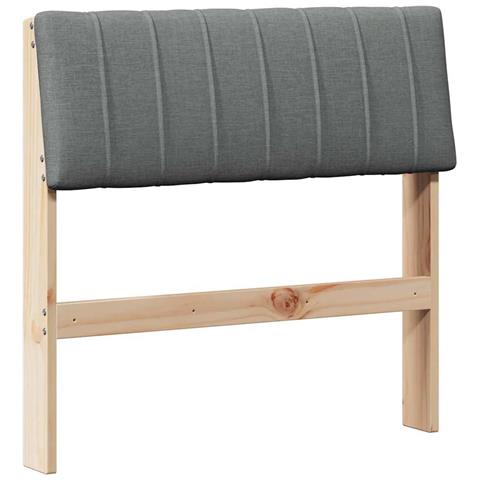 Testiera imbottita Grigio scuro 80 cm Pino massello - Foto 1