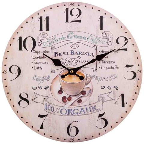 Orologio Da Parete In Legno Bianco D34x2h - Foto 1