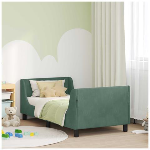 Struttura letto bambini con testata Verde Mare 80 x 160 cm - Foto 2