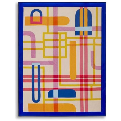 Stampa Su Tela Modis B Astratto Pop Con Cornice Blu, 60x80 Cm - Foto 1