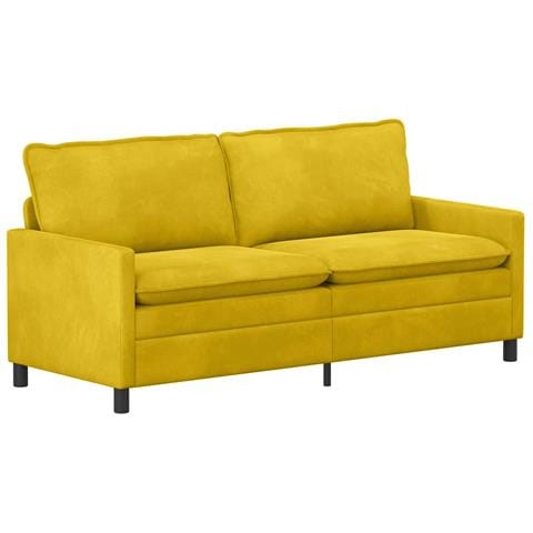 Divano Giallo 196 x 81 x 87,5 cm Velluto - Foto 1
