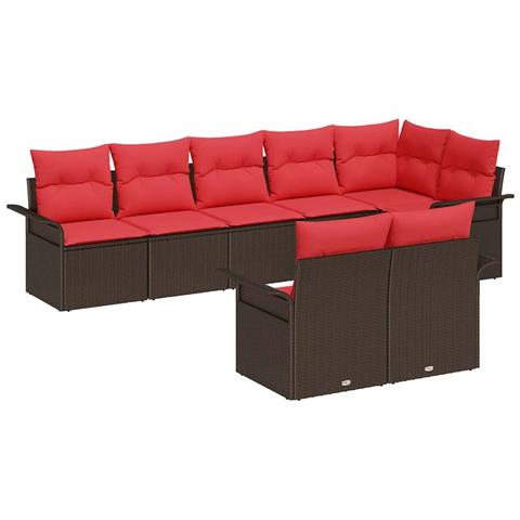 Set Divano da Giardino 8 pcs Marrone polyrattan - Foto 1