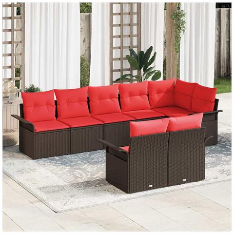 Set Divano da Giardino 8 pcs Marrone polyrattan - Foto 2